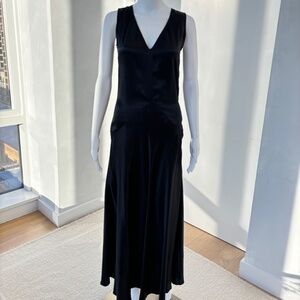 Classic Jill Stuart Silk Maxi V-Neck Dress
